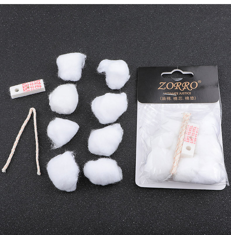 Set bông gòn zorro thay cho bật lửa zippo, bật lửa xăng - nắng hạ
