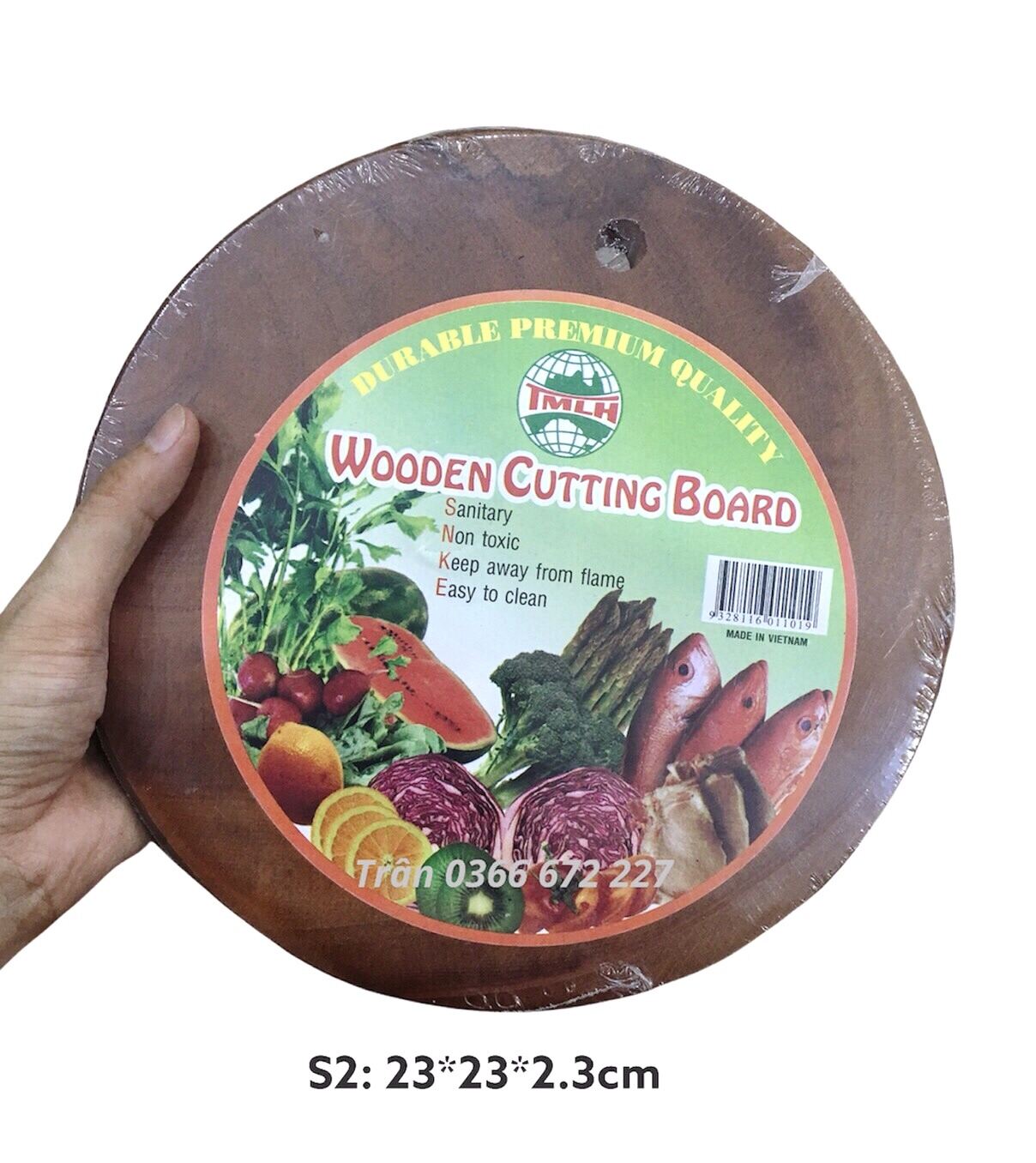 Thớt gỗ tròn mini 19-23cm
