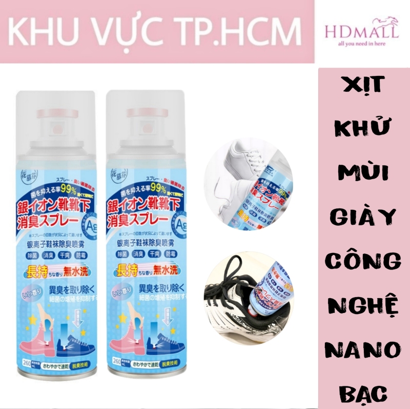 Xịt Khử Mùi Hôi, Khử Khuẩn Giày Dép, Tất Vớ, Làm Thơm Tủ Giày Công Nghệ Nano Bạc Nhật Bản nhập khẩu