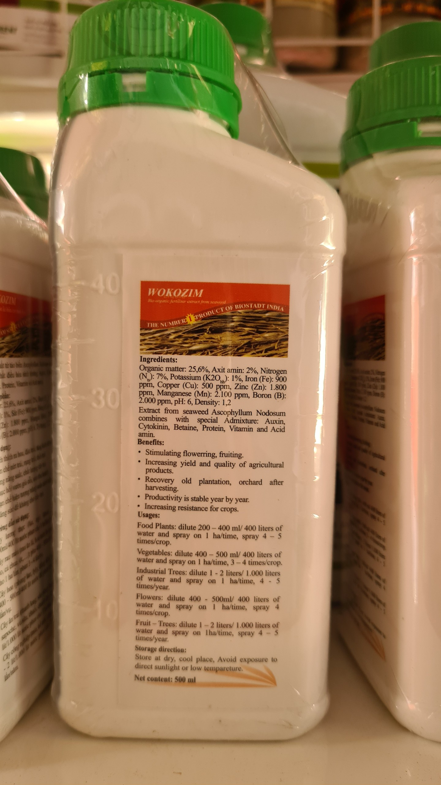 Phân bón lá huữ cơ sinh học WOKOZIM (500ml)