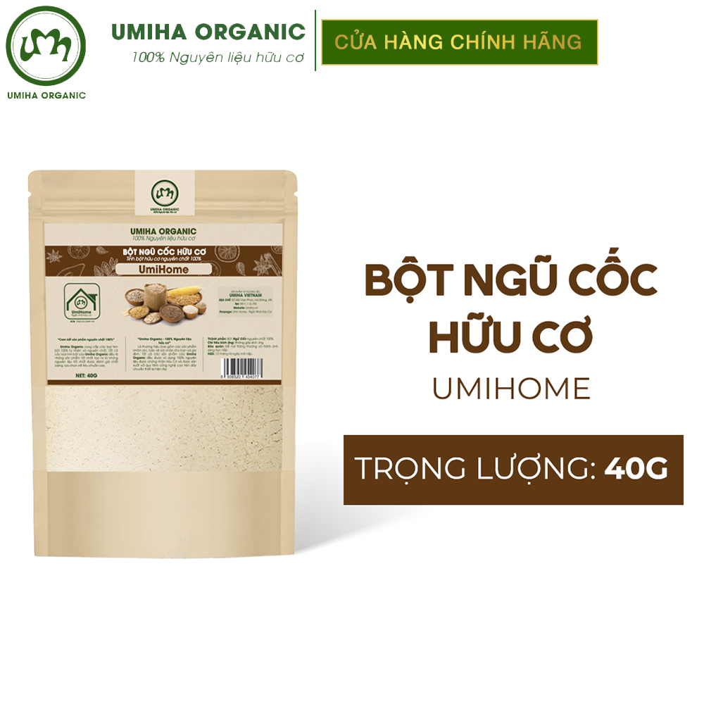 Bột Ngũ Cốc đắp mặt nạ hữu cơ UMIHOME nguyên chất 40g | Cereal 100% Organic