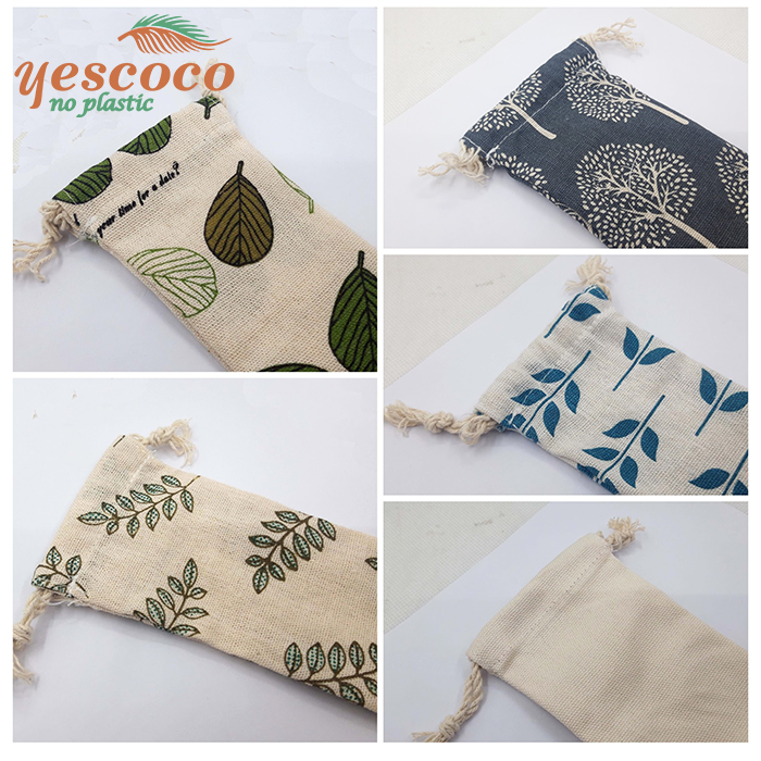 Bộ ống hút tre kèm túi hoa Yescoco