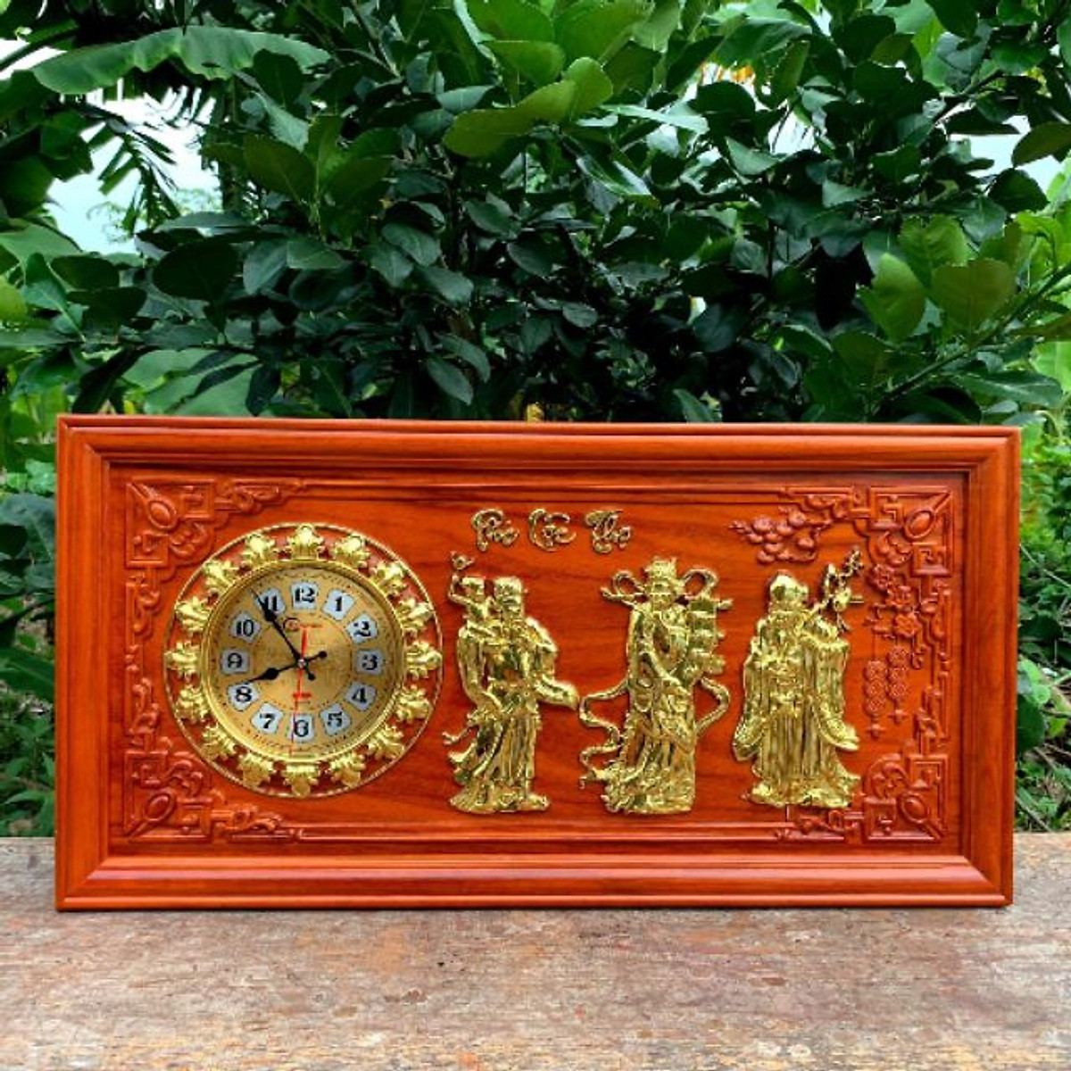 Đồng hồ treo tường - Tranh đồng hồ gỗ Hương Phúc Lộc Thọ