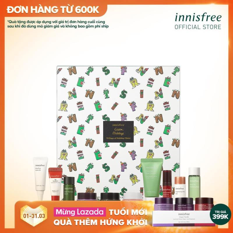 Bộ kit dưỡng da phiên bản Giáng sinh Green Holidays innisfree 10 Days of Holiday Cheer giá rẻ