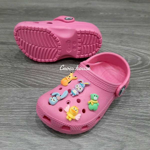 Dép sục crocs classic trẻ em tặng kèm jibbitz 2d gắn dép, sục crocs bé trai bé gái dạng đúc chống trơn - nhà cá sấu.