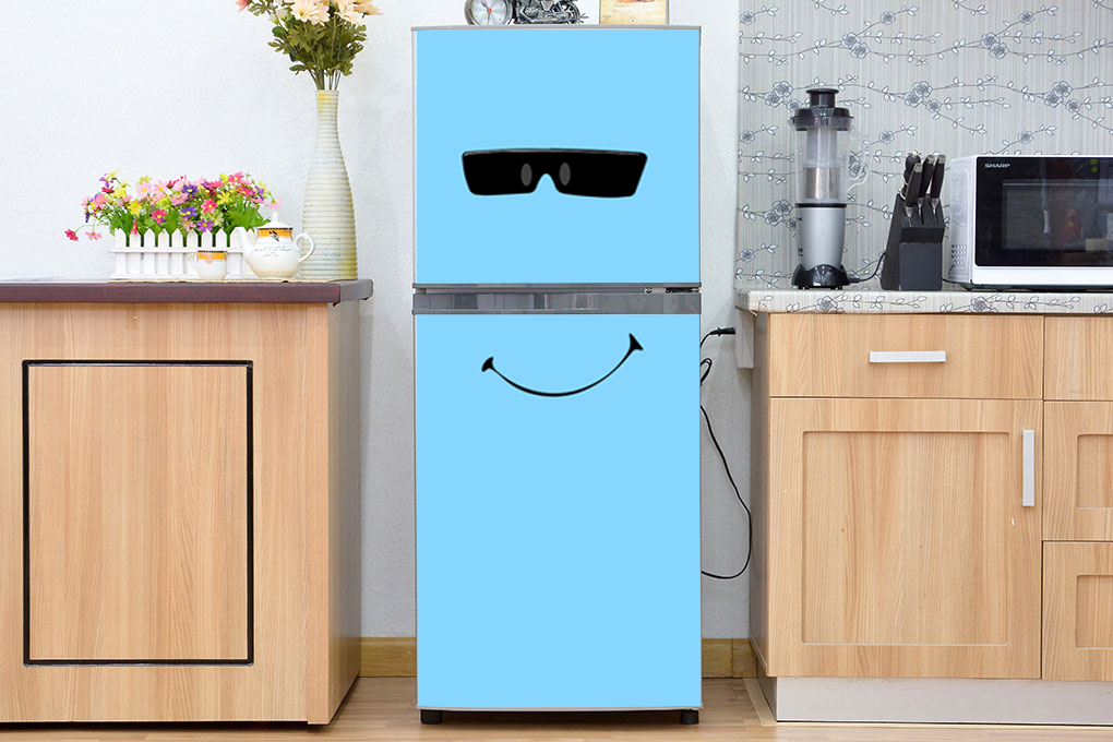 Decal dán tủ lạnh cao cấp - smile 2