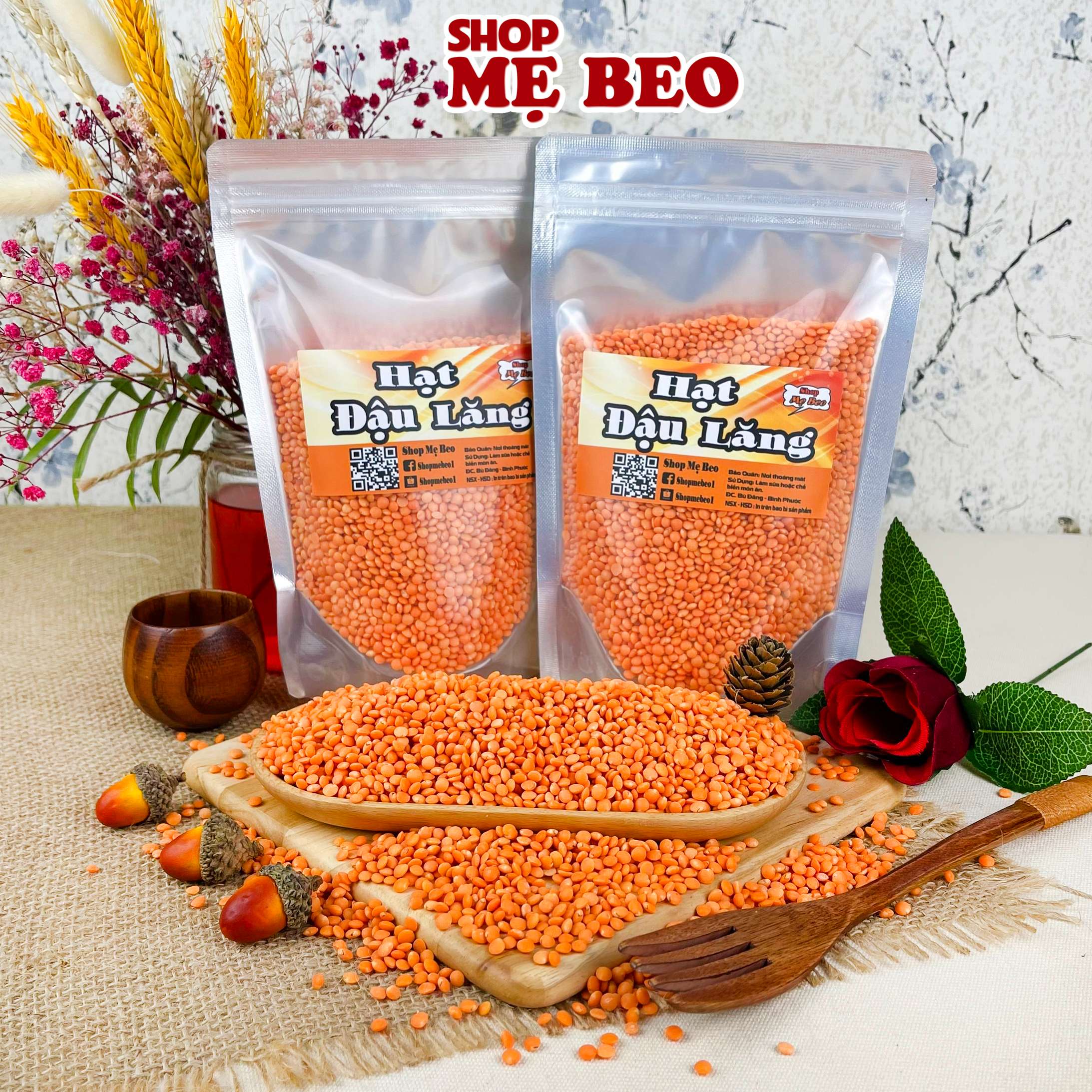 Hạt Đậu Lăng Đỏ Cam Shop Mẹ Beo