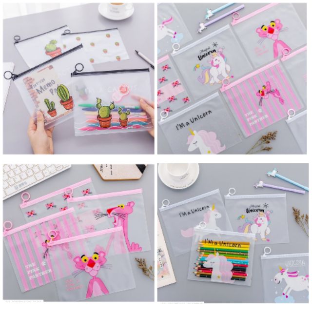 Sét 2 Chiếc Túi Đựng Bút Có Khóa Trong Suốt