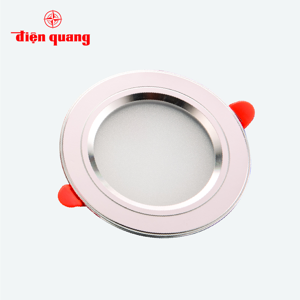Bộ đèn LED Downlight Điện Quang ĐQ LRD17 07 S90 (7W, viền bạc, Ø90)
