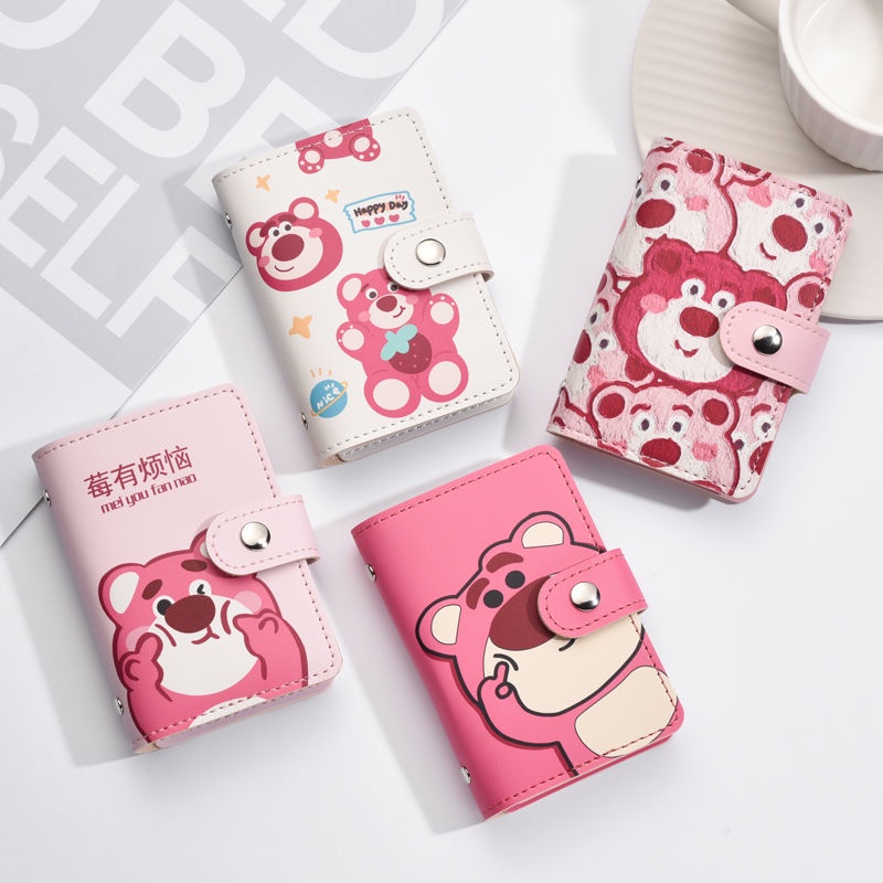 Ví gấu dâu đựng thẻ căn cước, card, ví tiền hoạt hình dễ thương