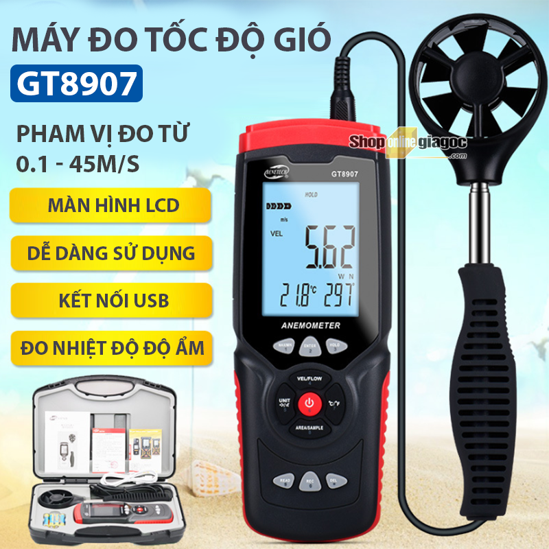 Máy Đo Tốc Độ Gió, Nhiệt Độ Gió, Hướng Gió Benetech GT8907