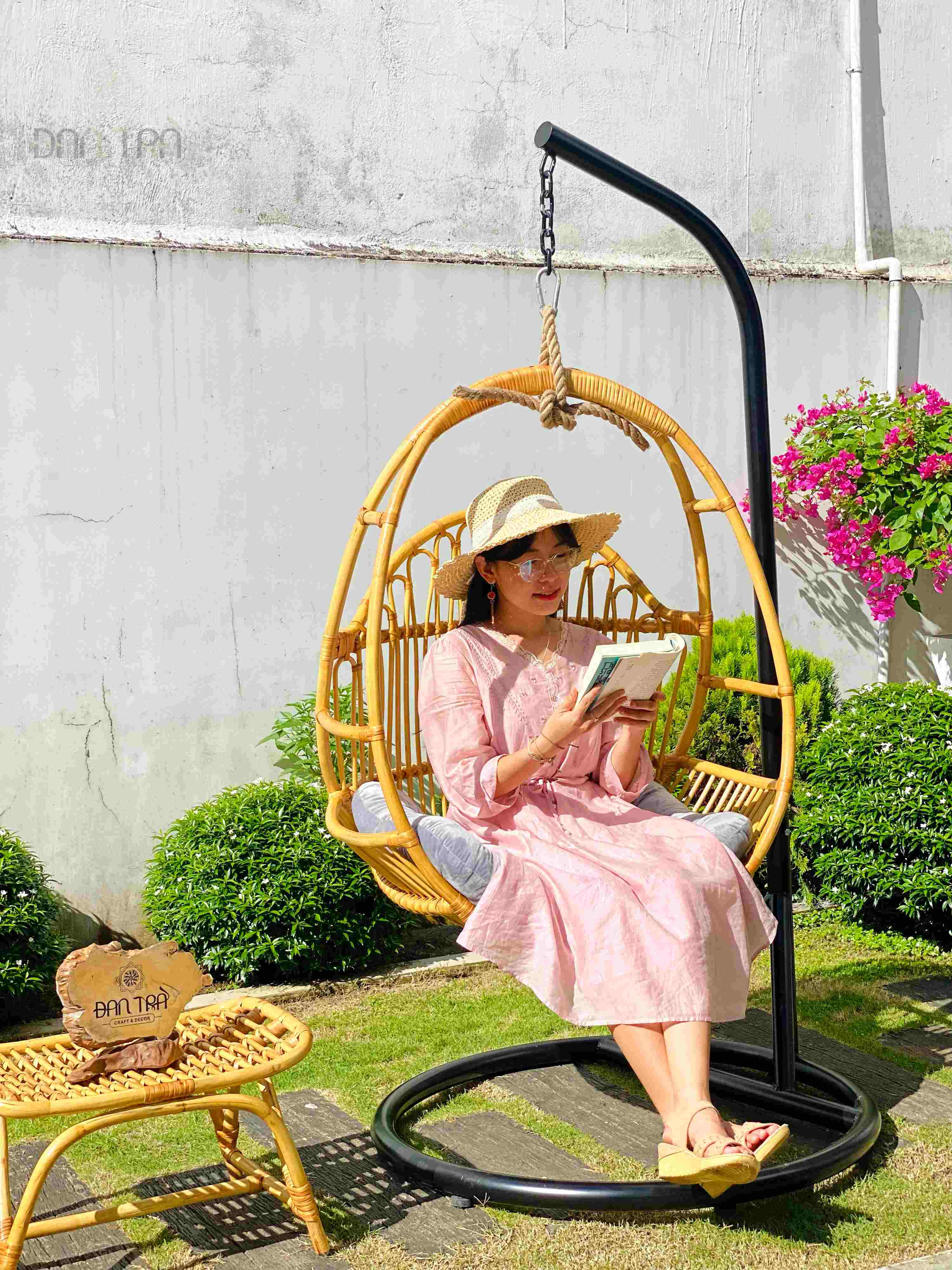 Xích Đu Mây Trứng Kèm Nệm ĐAN TRÀ - Nội Thất Mây Tre Đan