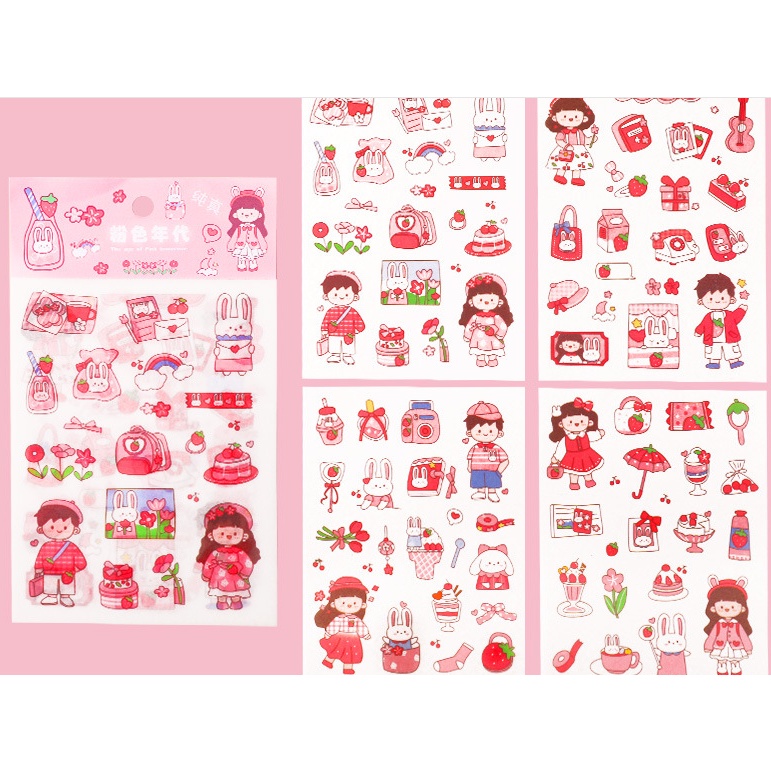 Sét Sticker 4 Tấm Em Bé Nhiều Màu