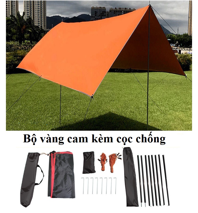 Tấm bạt 3x3m tăng mái che lều cắm trại dã ngoại chống nước - tăng lều dã ngoại, chống nắng