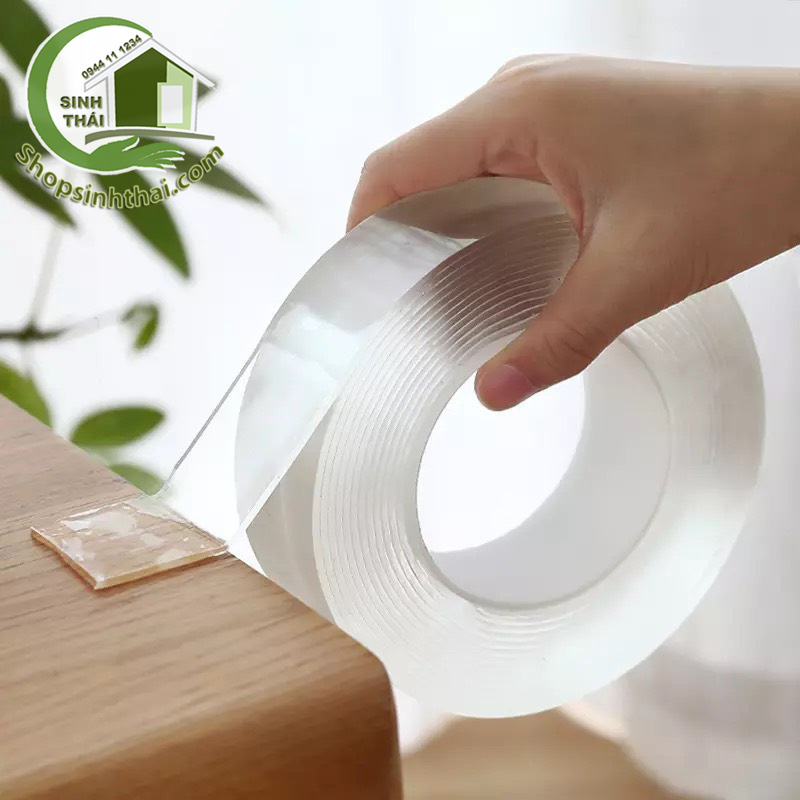 Băng keo đa năng bản rộng 2cm dính 2 mặt trong suốt - siêu dính các dụng cụ trong nhà
