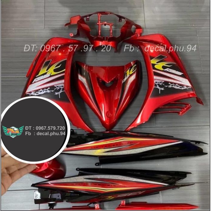 Tem rời Exciter 135 Lc đỏ đen mới