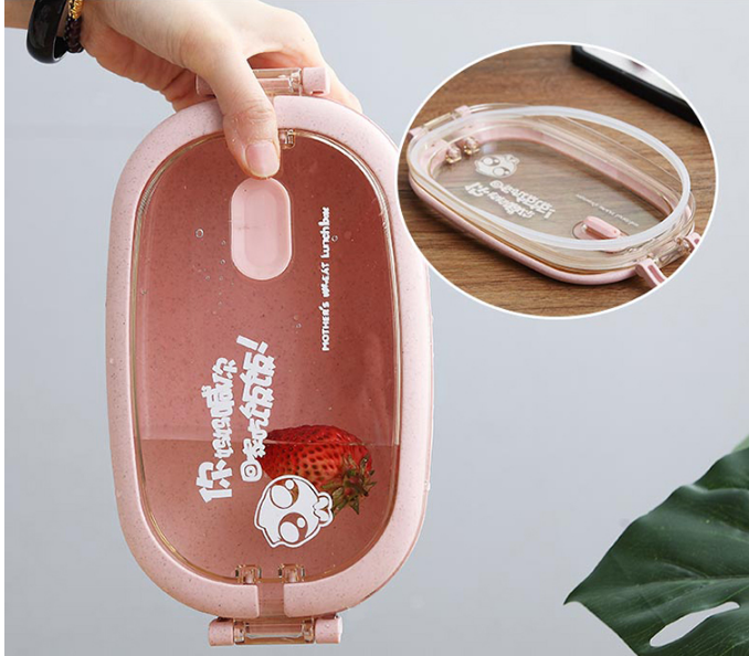 Bộ hộp cơm 2 tầng lua mạch kèm bộ muống đũa nĩa  -  hộp cơm trưa nhân viên văn phòng - Hộp Cơm Giữ Nhiệt 2 Tầng Chất Liệu Nhựa PP Lúa Mạch - CÀ MEN 2 TẦNG GIỮ NHIỆT TỐT- hộp đựng thức ăn -hop com trua -com van phong