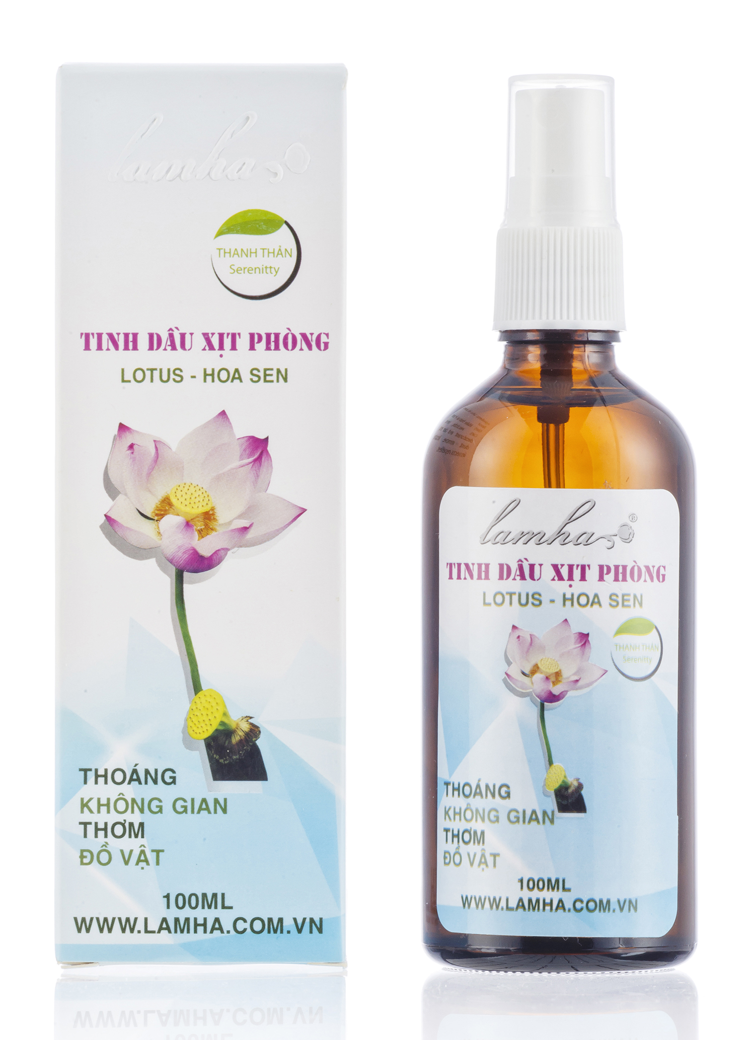 Xịt phòng tinh dầu Hoa Sen 100ml Lam Hà