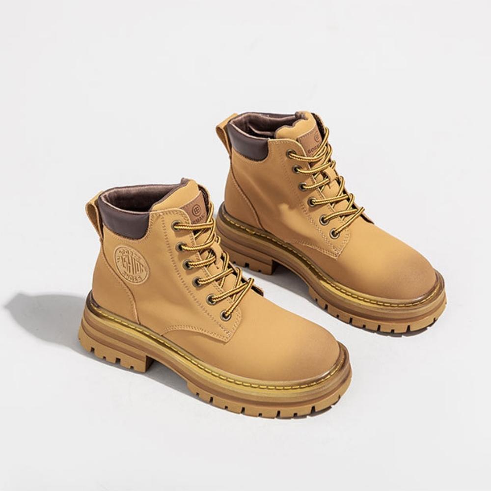 Boot nữ cổ cao giày bốt nữ đế độn phong cách Hàn Quốc