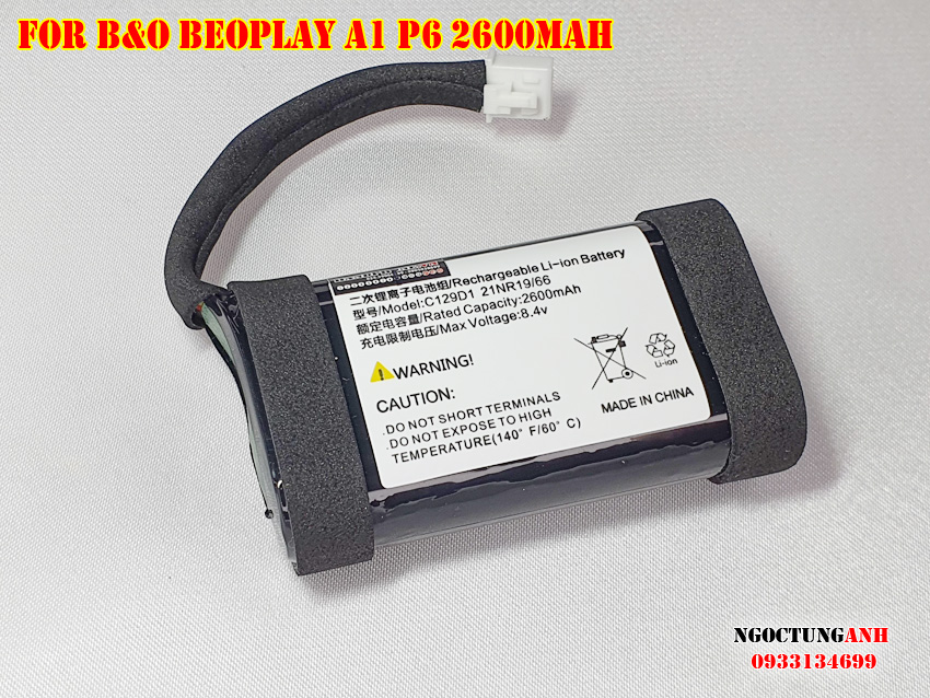Pin c129d1 2600mah 8.4v cho loa bluetooth b&o beoplay a1 p6