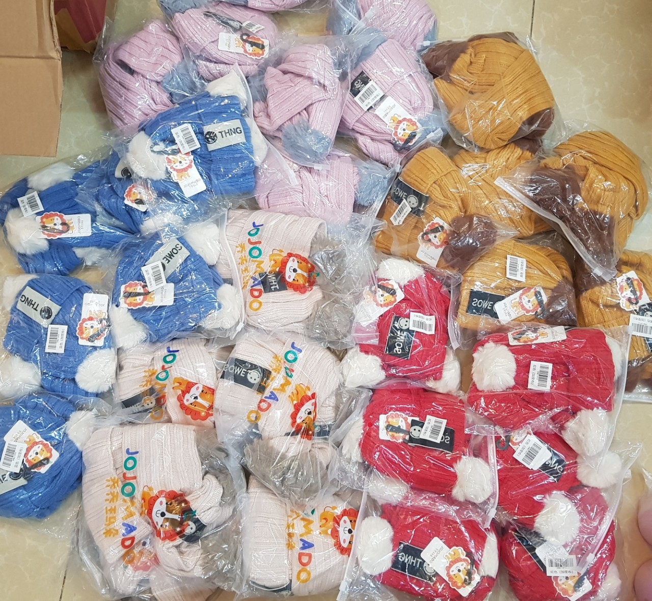 SET MŨ LEN + KHĂN LEN MINKBABY CHO BÉ 1-4 TUỔI ( MẪU 1)