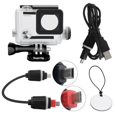 For GoPro Housing Rechargeable waterproof housing for GoPro Hero 4 Hero 3+ 3 Outside Sport Camera For Underwater Charger