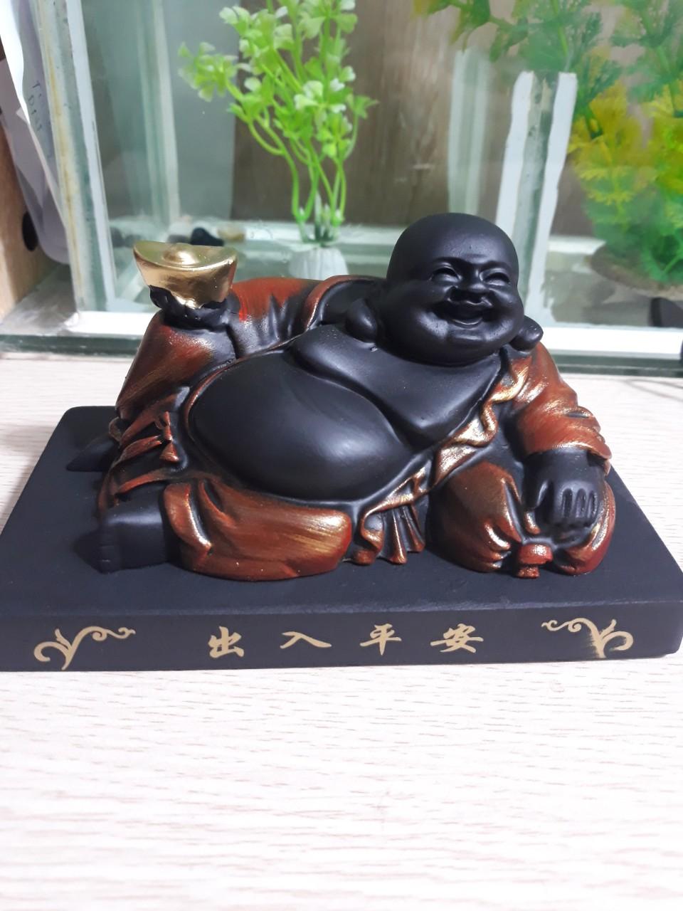 Tượng phật gỗ di lặc trang trí taplo ô tô