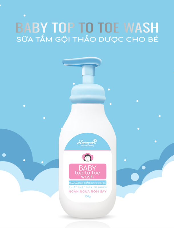 SỮA TẮM GỘI THẢO DƯỢC BABY TOP TO TOE WASH HANAYUKI nhập khẩu