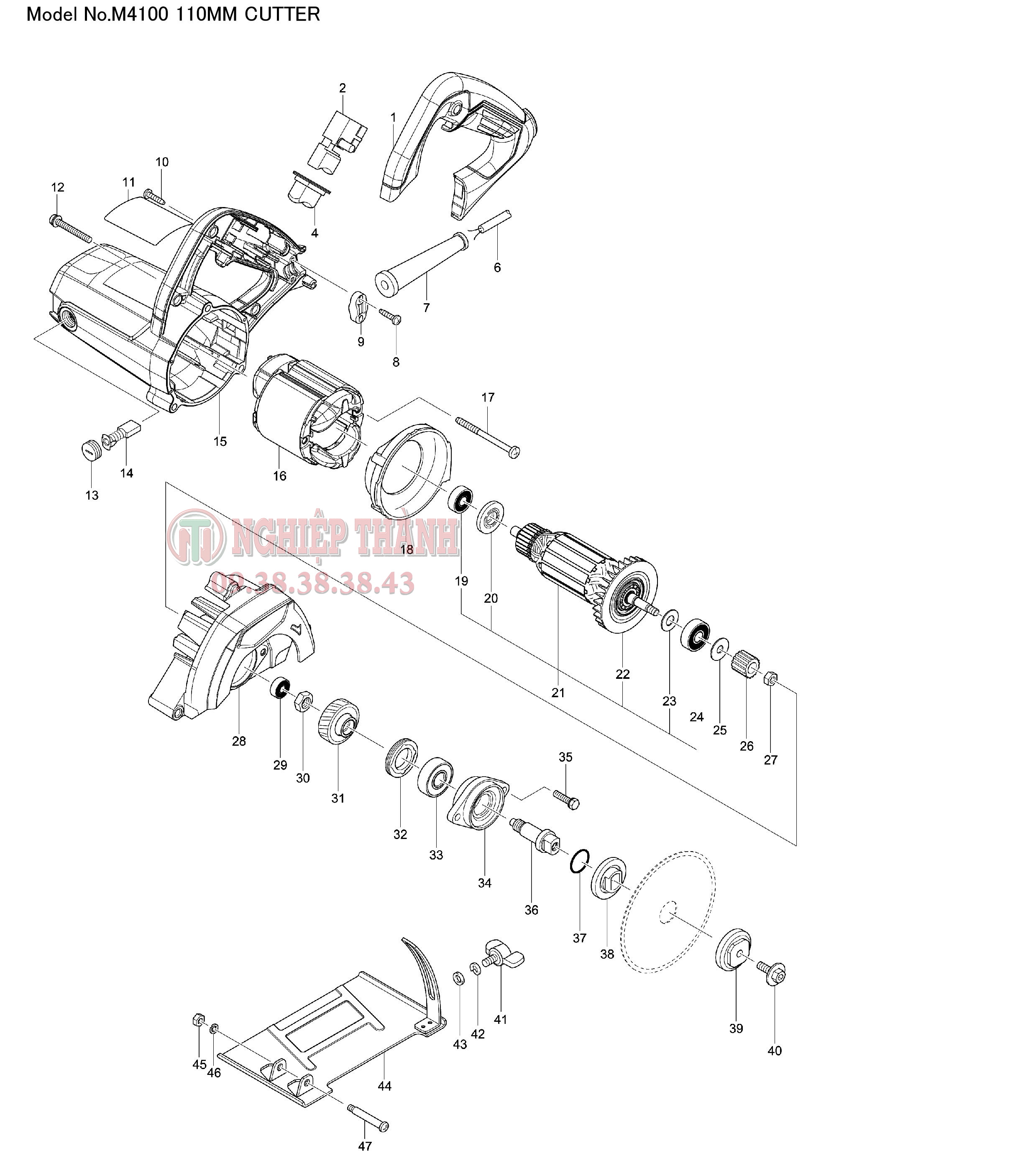 Rotor máy cắt gạch Maktec MT413 (513873-7)