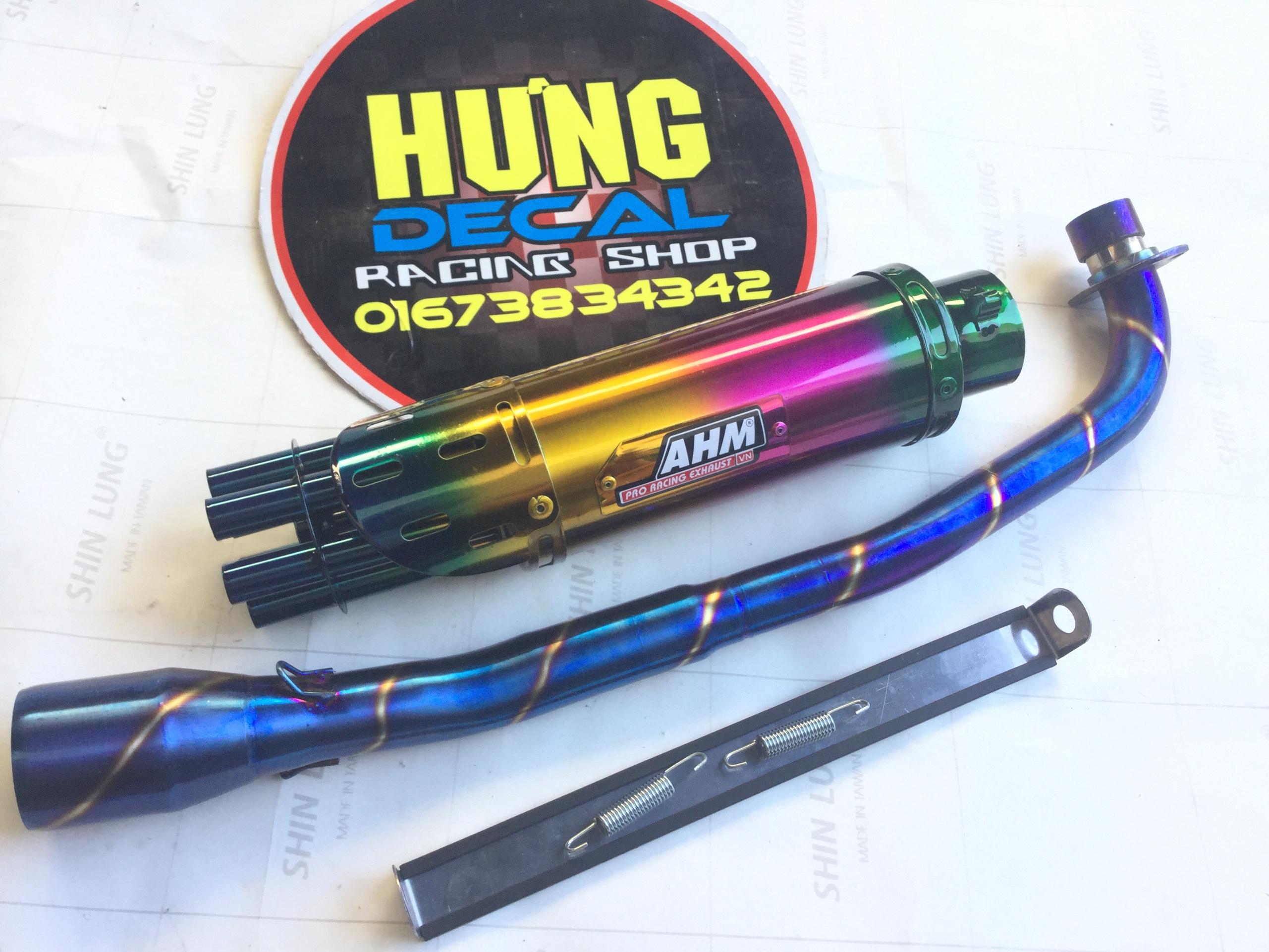 Pô 6 nòng full cổ titan wave, cup, dream, 67, win, exciter 50cc