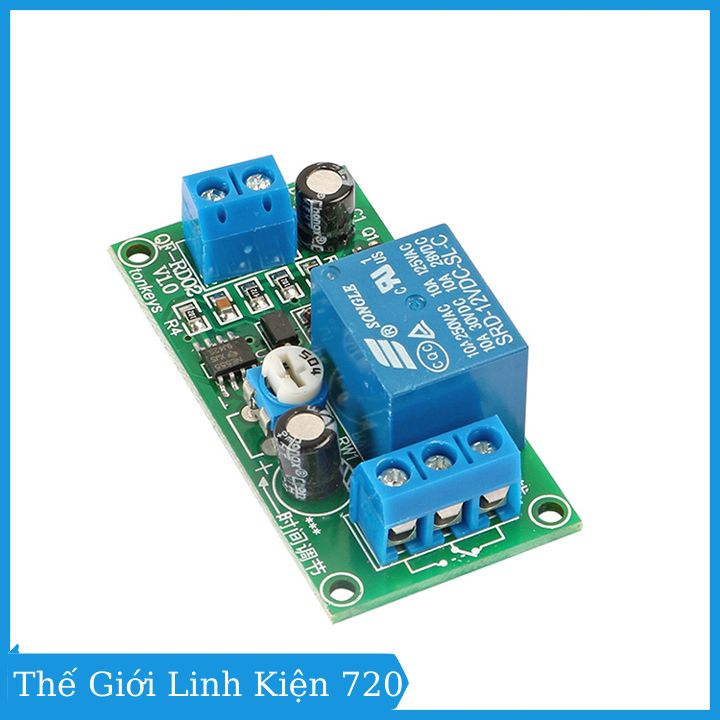 Module tạo trễ NE555 đóng cắt relay 12vdc thời gian 0-60s