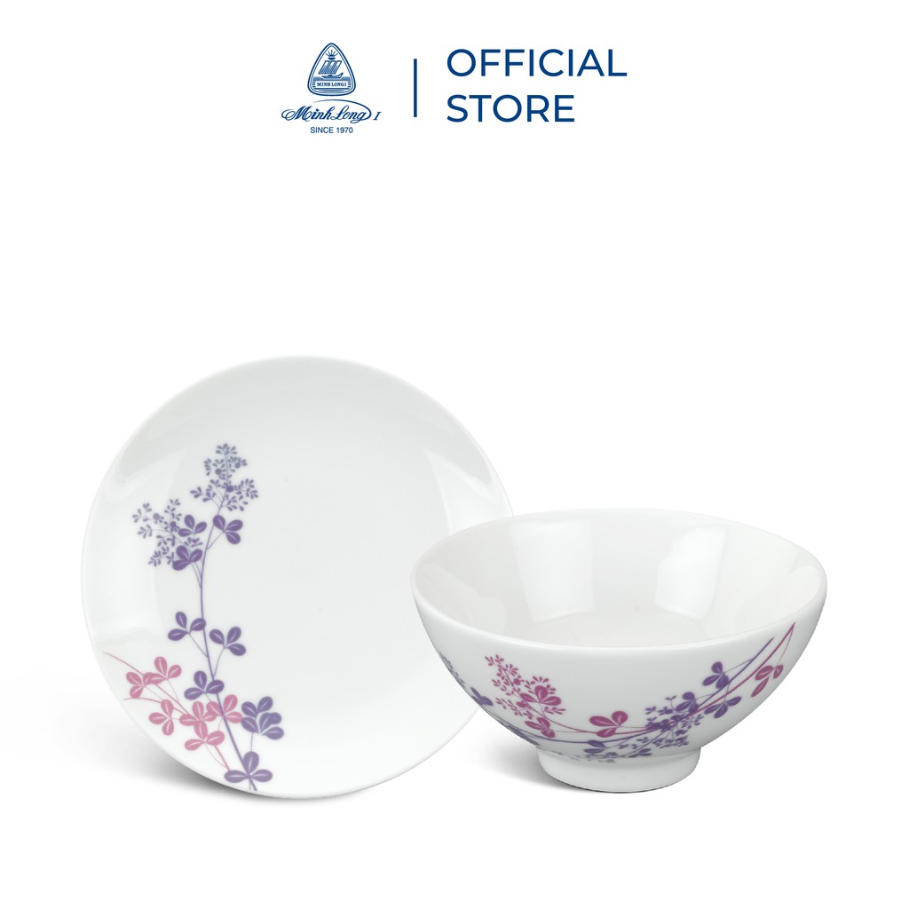 Fork underwear Cup 15.5 cm-Daisy-grass purple-ceramics high-end intelligent long