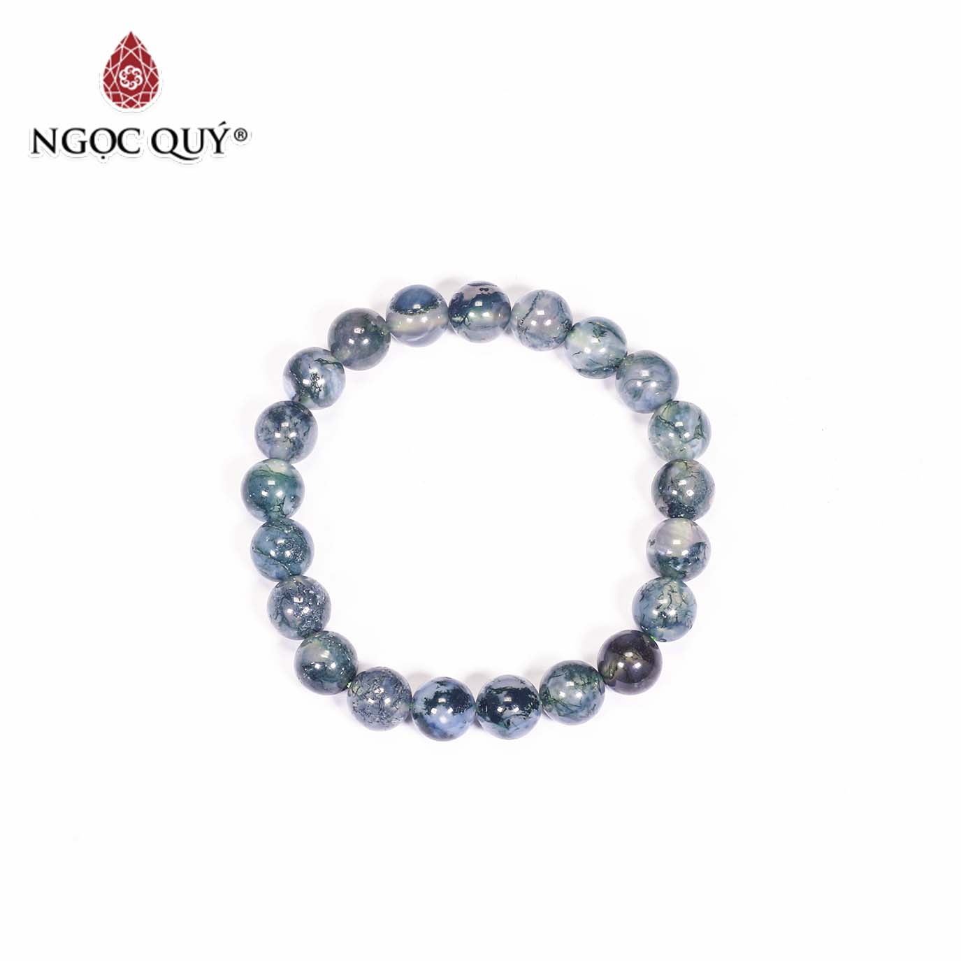 Vòng tay đá băng ngọc thủy tảo size hạt 8mm mệnh hỏamộc - Ngọc Quý Gemstones