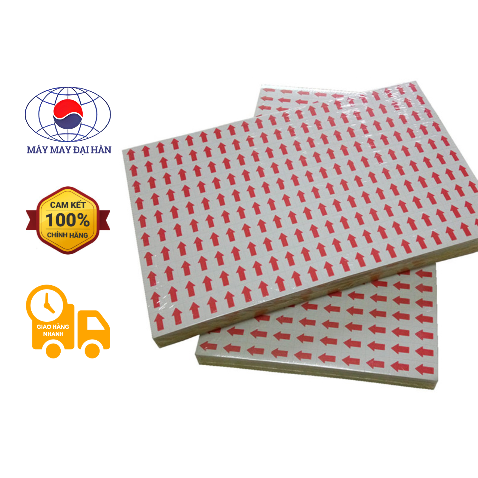 [COMBO 10 TỜ] Tem Mũi Tên Dán Lỗi Màu Đỏ Ngành May Mặc