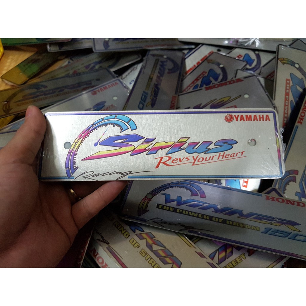 Bảng Tên inox SIRIUS - khung bảng số trước sirius - caoducracing