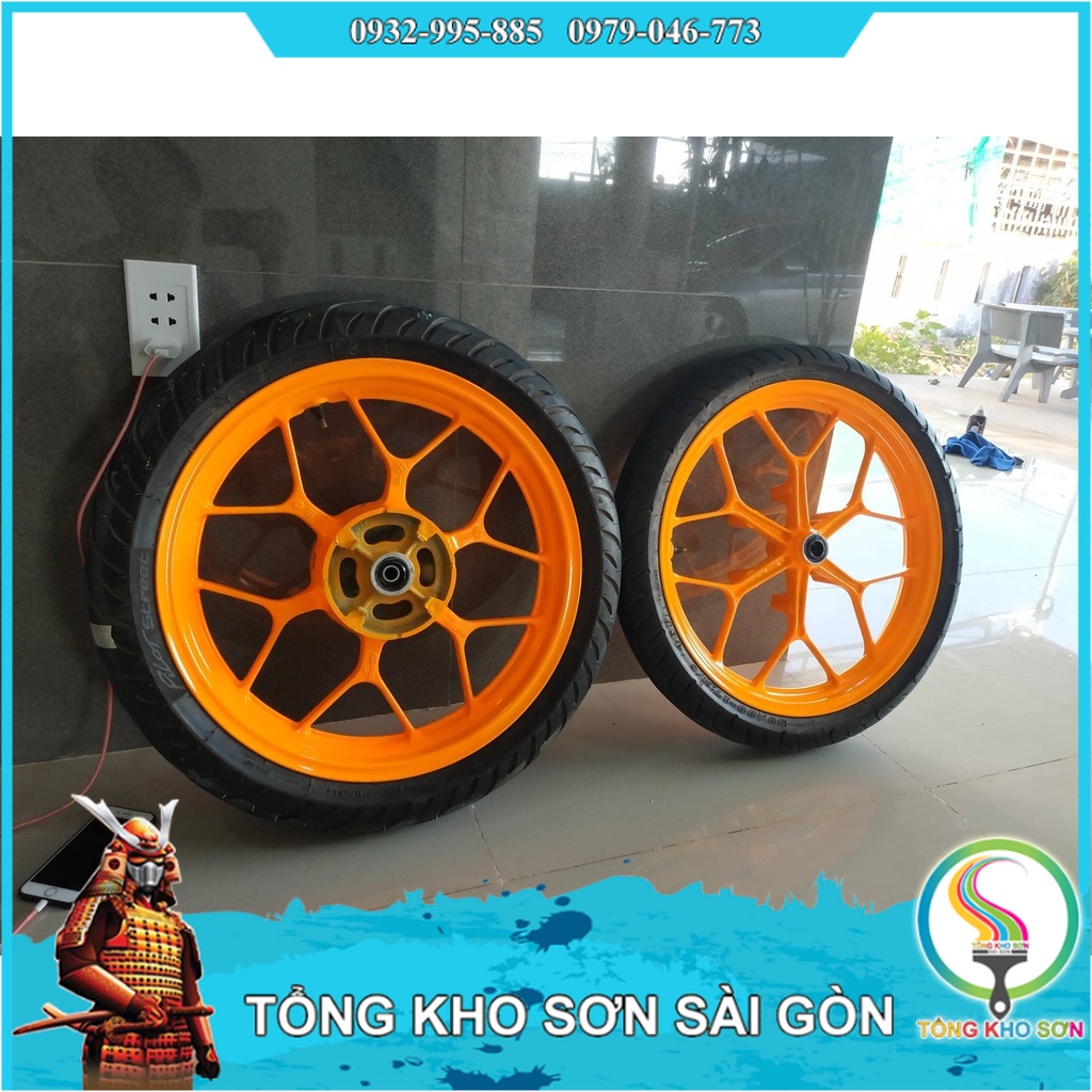Chai sơn xịt màu cam huỳnh quang 55 Samurai