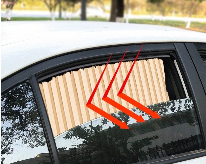 Bộ 4 rèm lụa oto hít cửa nam châm siêu tiện lợi