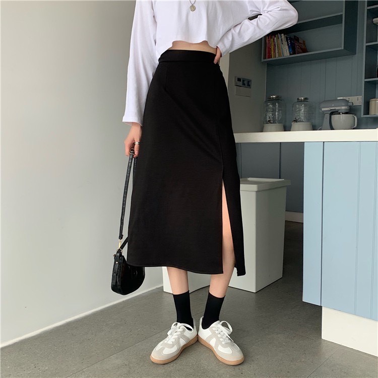 Chân váy a xẻ, chân váy a dài hàn quốc m808