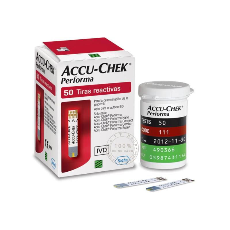 Que thử đường huyết Accu-chek Performa - Hộp 50 que