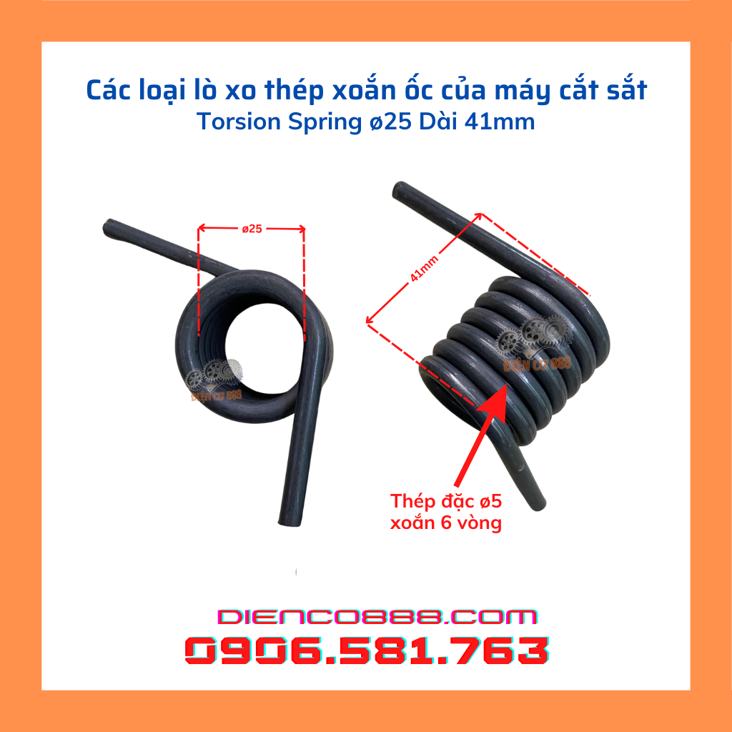 Lò xo thép dùng cho các loại máy cắt sắt, cắt nhôm - Có 3 kích cỡ 6 vòng, 7 vòng và 8 vòng