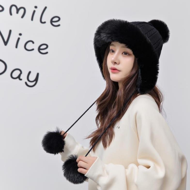 Mũ Len Nữ. Mũ Lông Phong Cách Mông Cổ