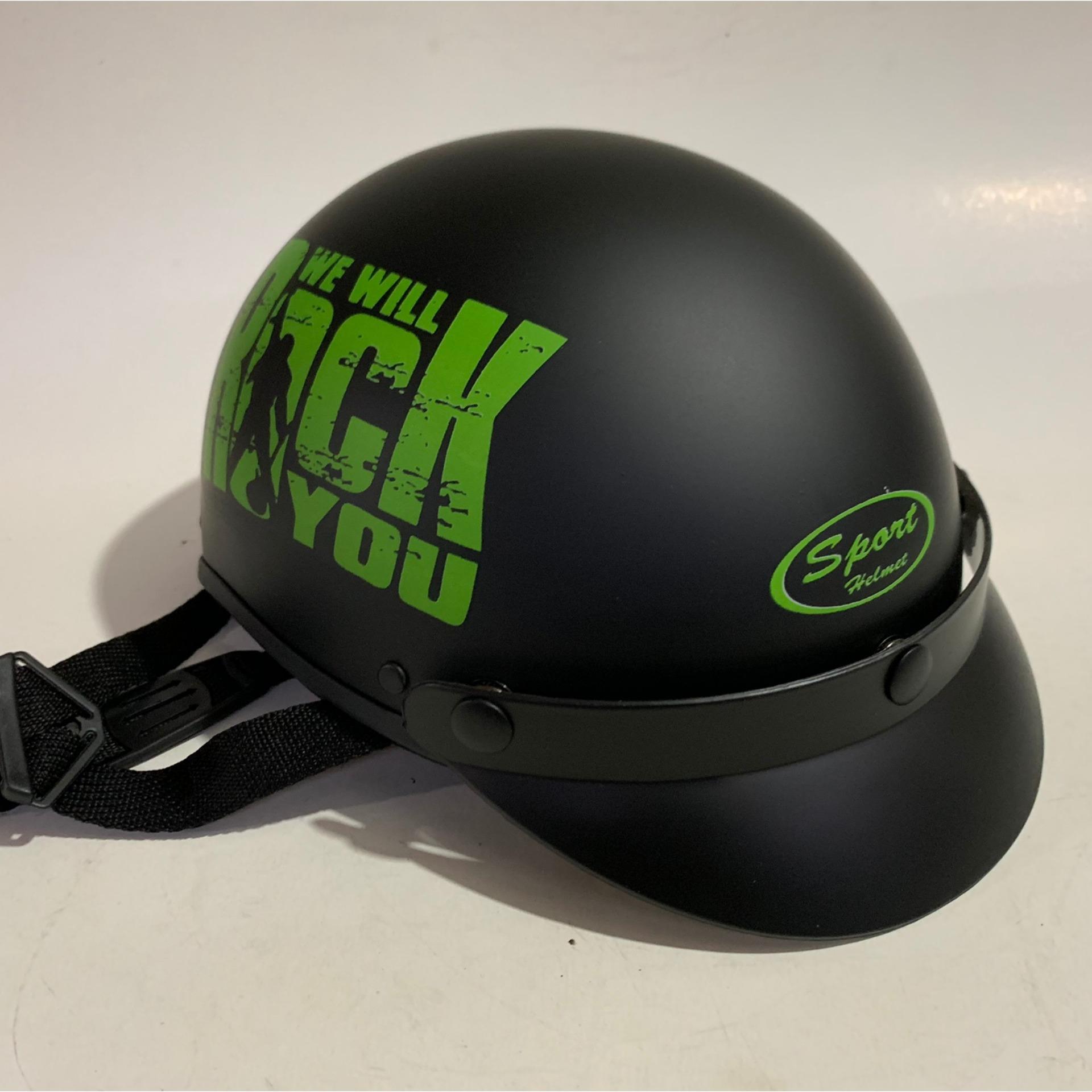 NÓN BẢO HIỂM NỮA ĐẦU TEM ROCK (ĐEN ĐỎ)