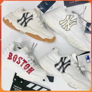 Giày ML B NY Boston màu trắng chữ IN 3D chữ NY đen vàng đế nâu Tăng chiều thumbnail
