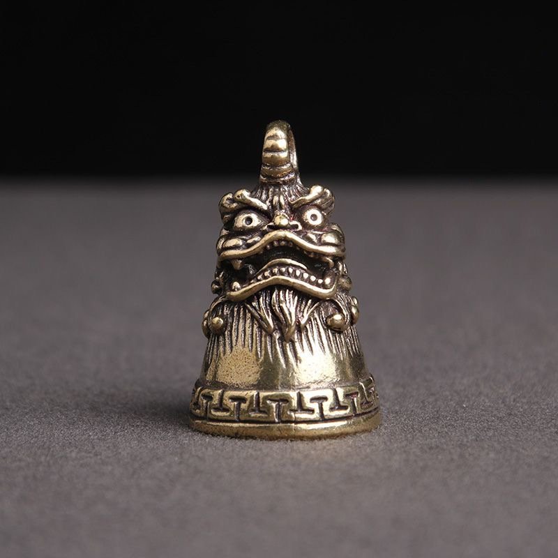 Tượng Nhỏ Bằng Đồng Hình Chuông Kỳ Lân (Kích Thước: 3.3 x 2.0cm)