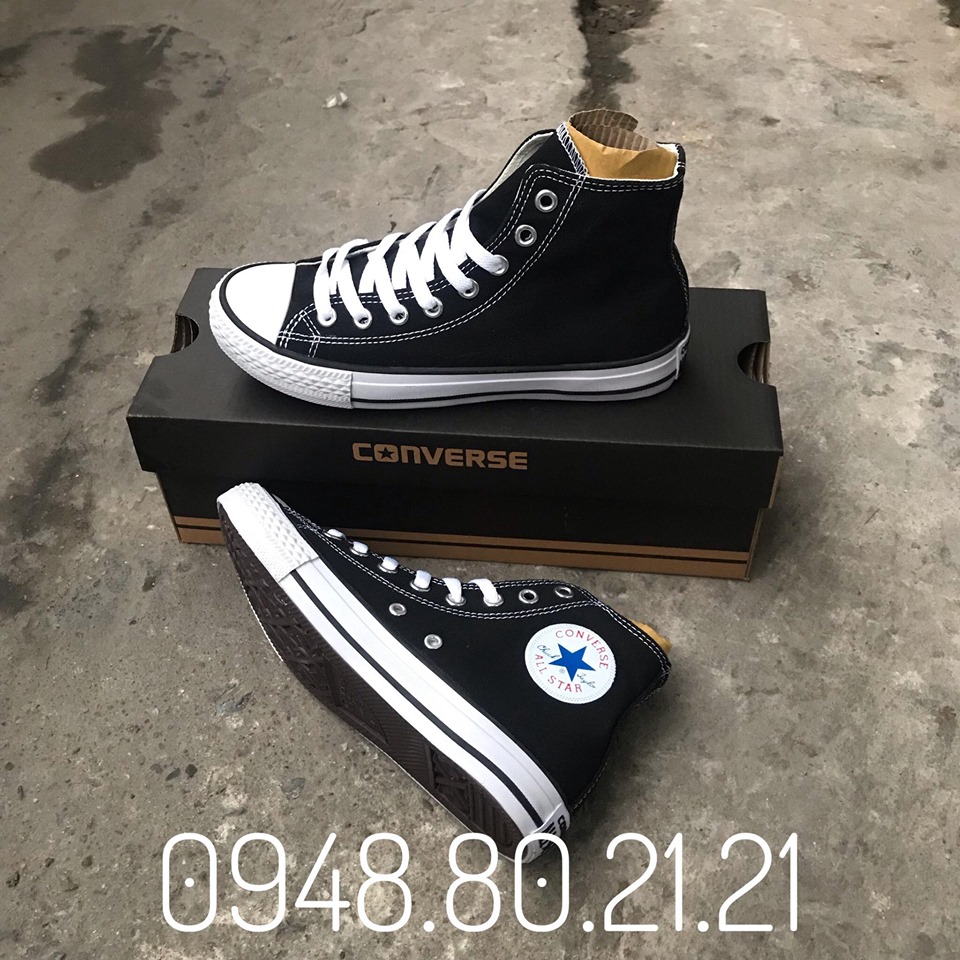 GIÀY CONVERSE ĐEN CAO CỔ (Full box, tag)