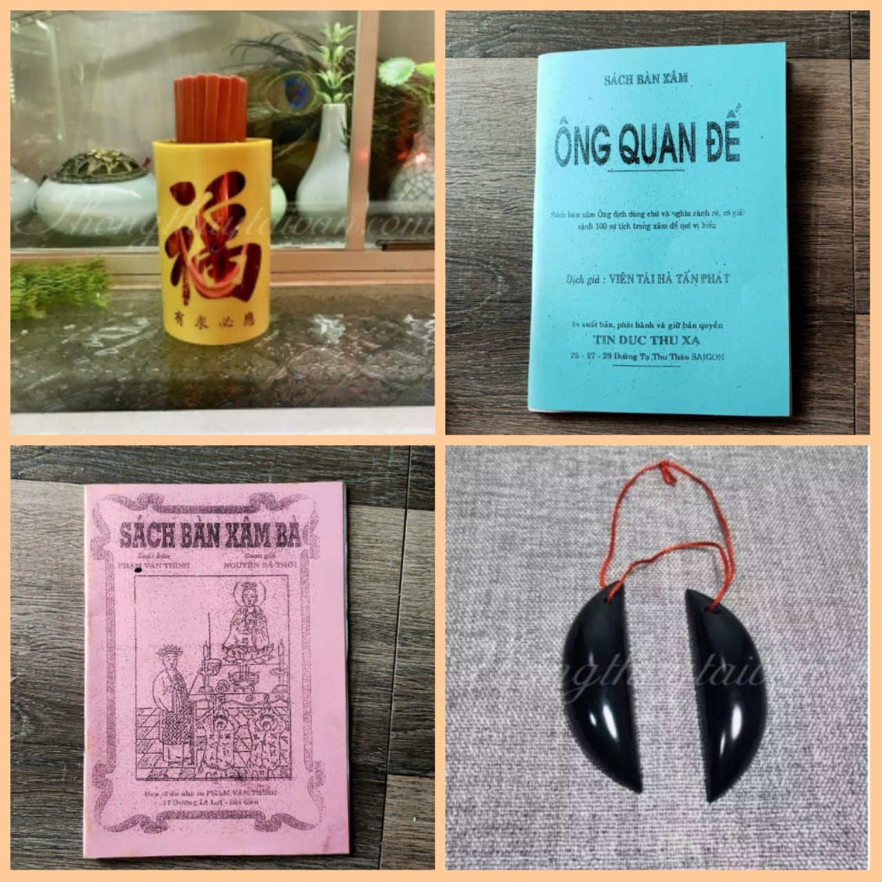 Combo Ống lắc xin xăm, gieo quẻ - thờ cúng