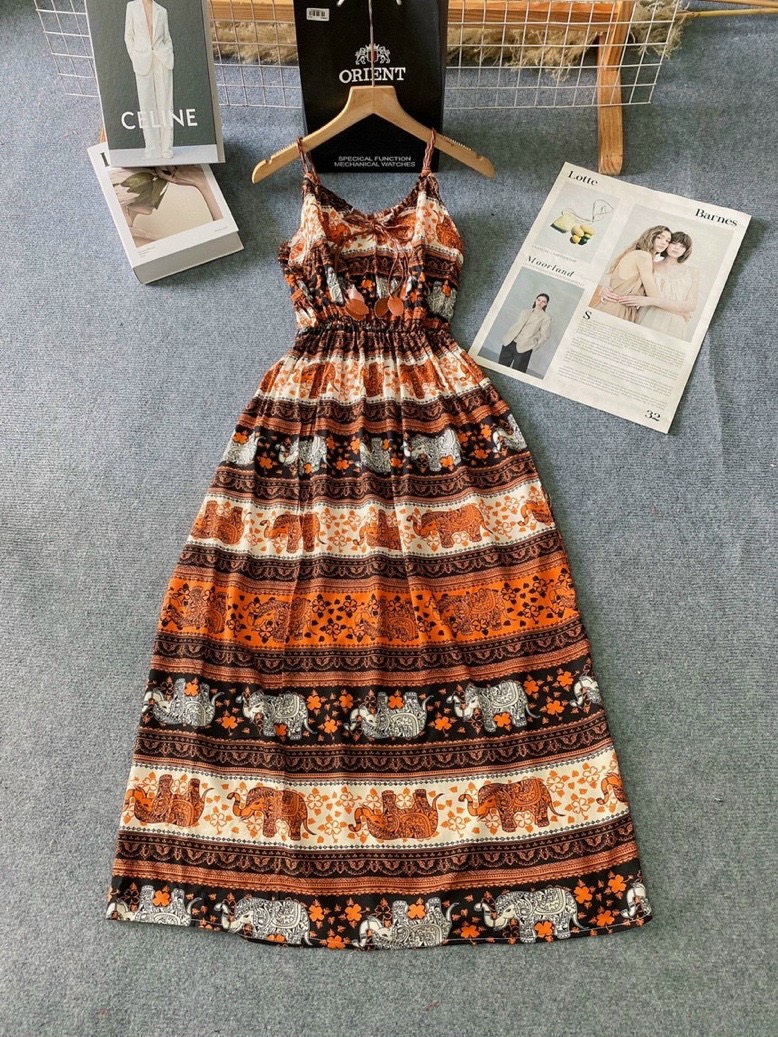 Đầm thổ cẩm maxi siêu sang chảnh.