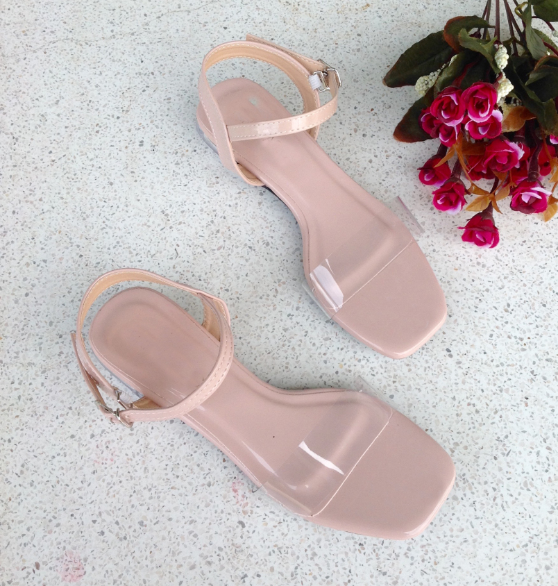 (Có mã miễn ship) Giày nữ, giày sandal PinkShopGiay gót trong kiểu dáng độc đáo phối quai trong màu hồng nhạt trẻ trung xinh xắn giá rẻ