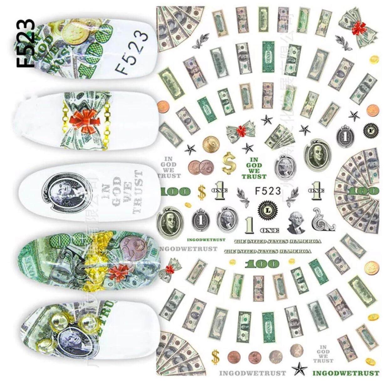 STICKER DÁN MÓNG TAY HOẠ TIẾT MONEY
