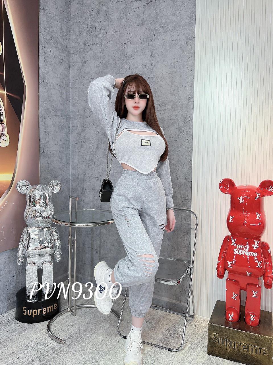 Set thể thao 3 món gạch chân Dio